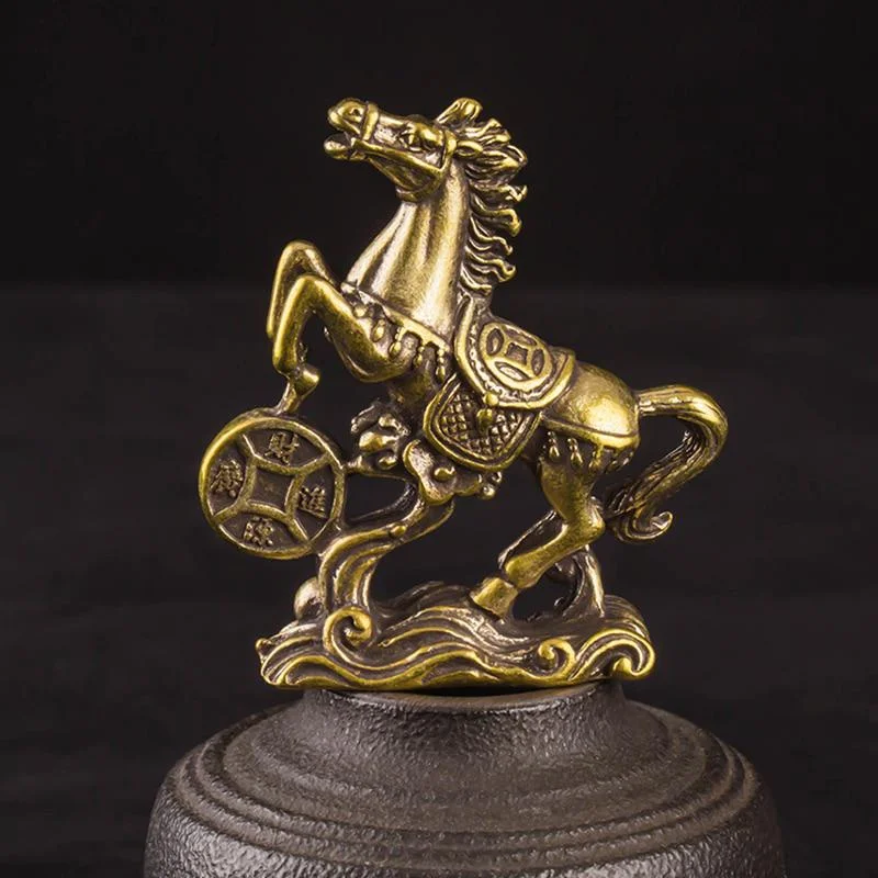 Office Furniture Equipment - Solid Brass Zodiac Horse Statue Lucky