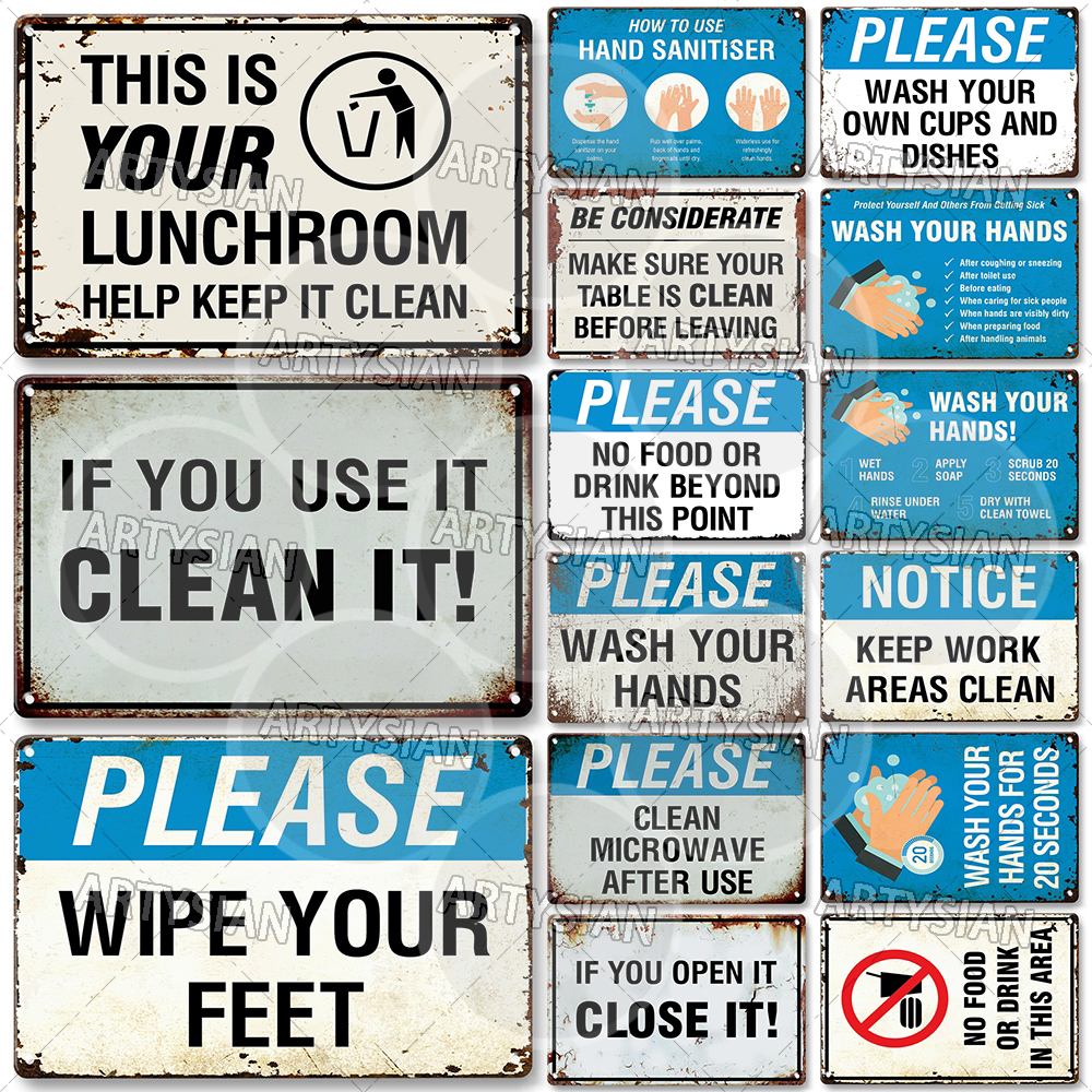 Office Furniture Equipment - Hygiene Metal Sign No Shoes No