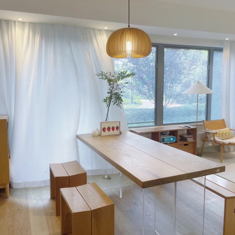 Nordic Solid Wood Acrylic Floa - Office Furniture And Desks avaliação e preço