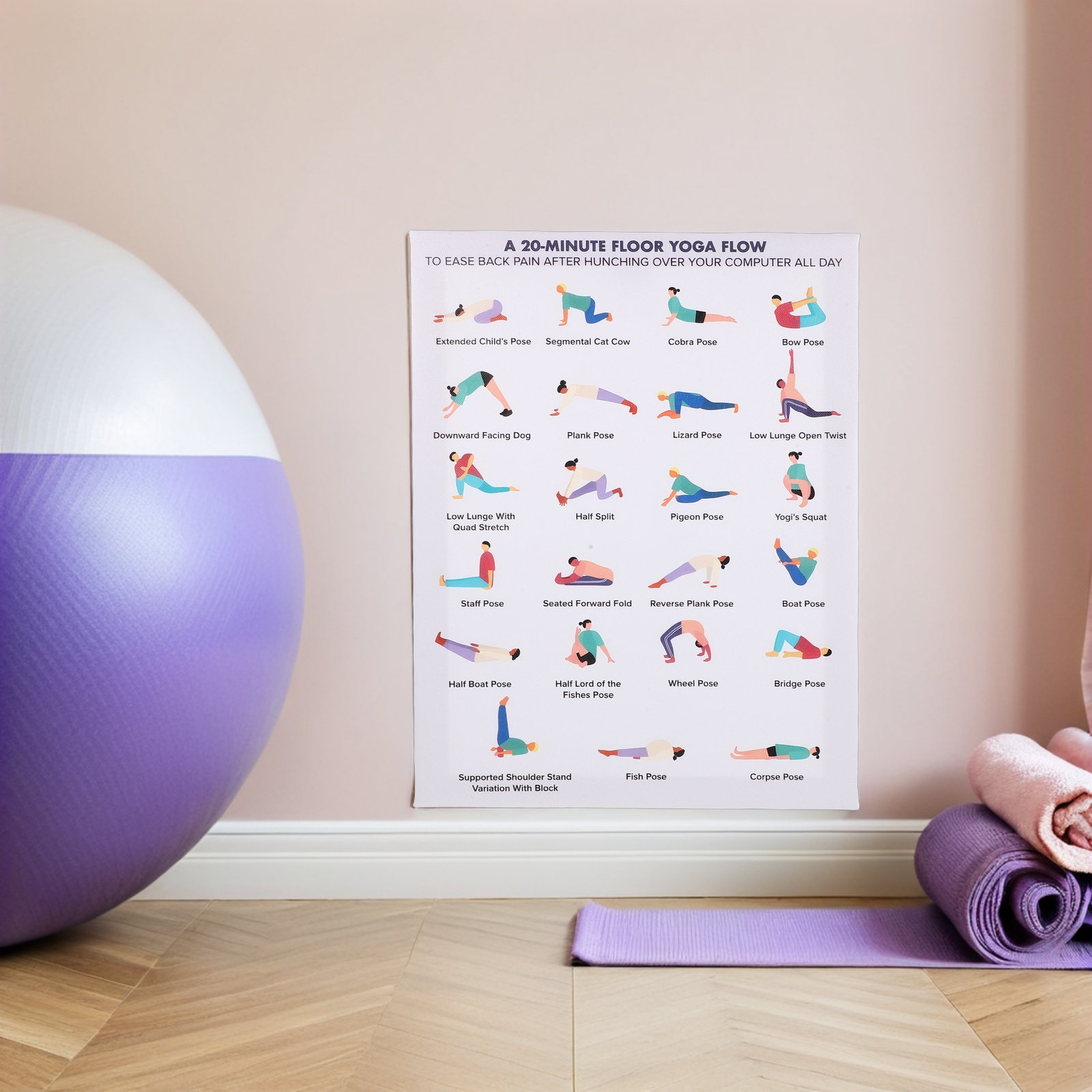 Yoga Poster Wall Art Bundle Mo - Office Furniture Home avaliação e preço