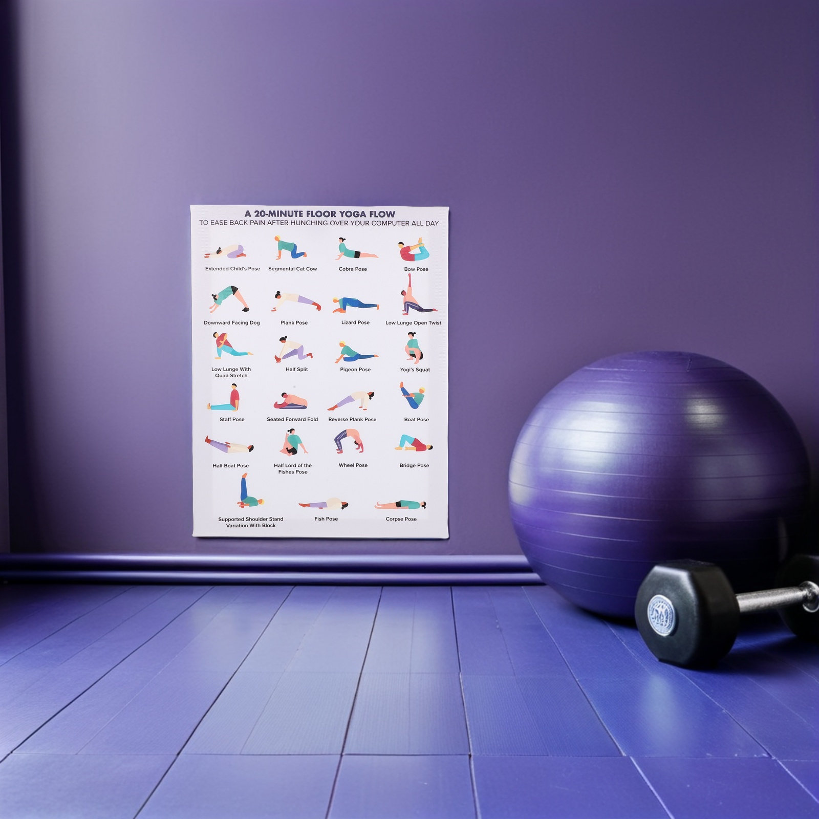 Yoga Poster Wall Art Bundle Mo - Office Furniture Home avaliação e preço