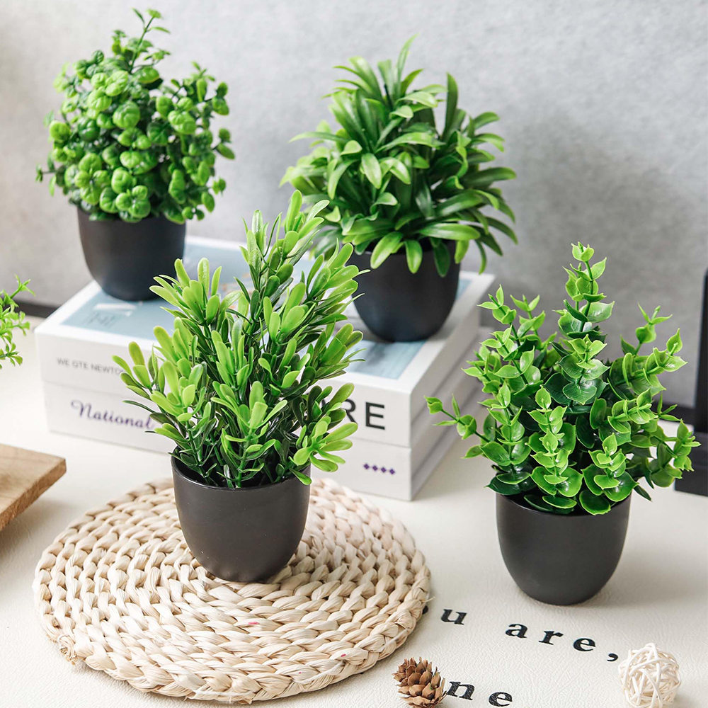 4 Packs Fake Plants Artificial - Office Furniture Used avaliação e preço