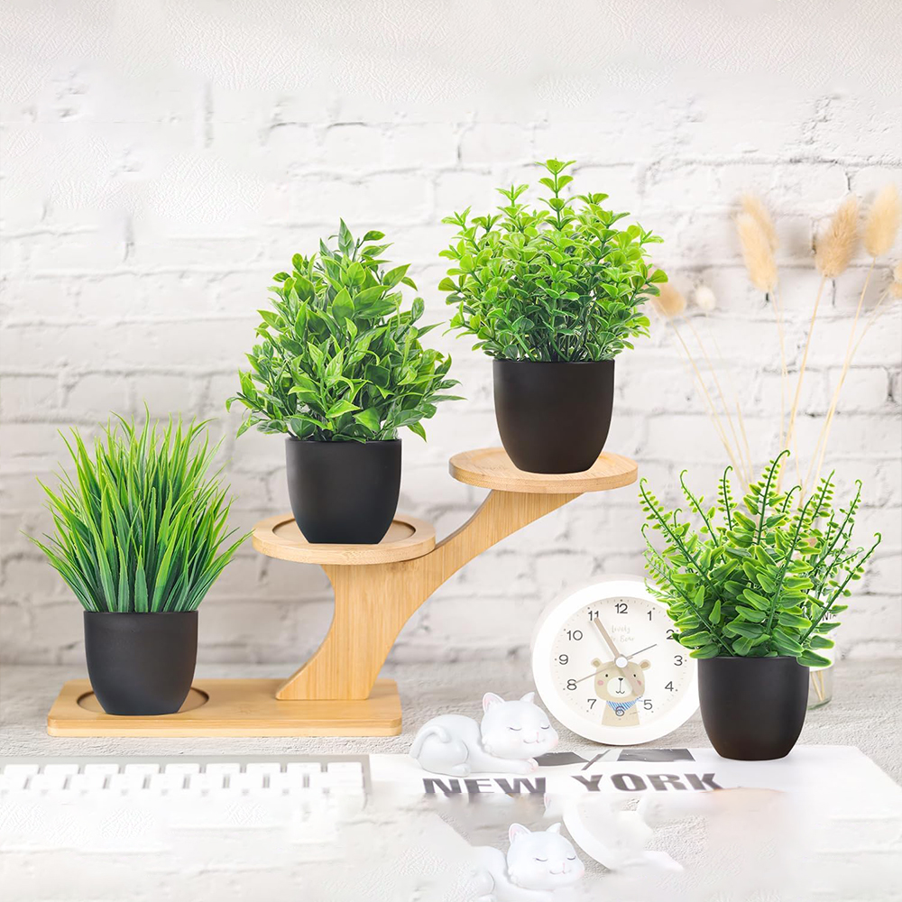 4 Packs Fake Plants Artificial - Office Furniture Used avaliação e preço