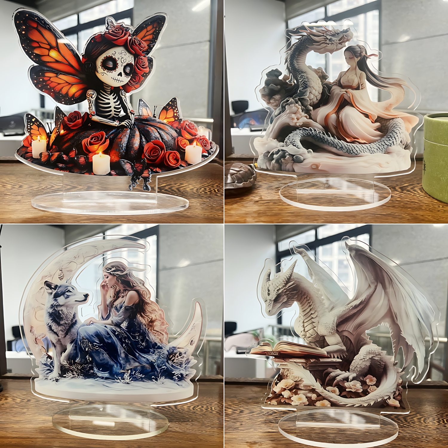 Two Tigers Statue,2D Flat Anim - Office Furniture Home avaliação e preço