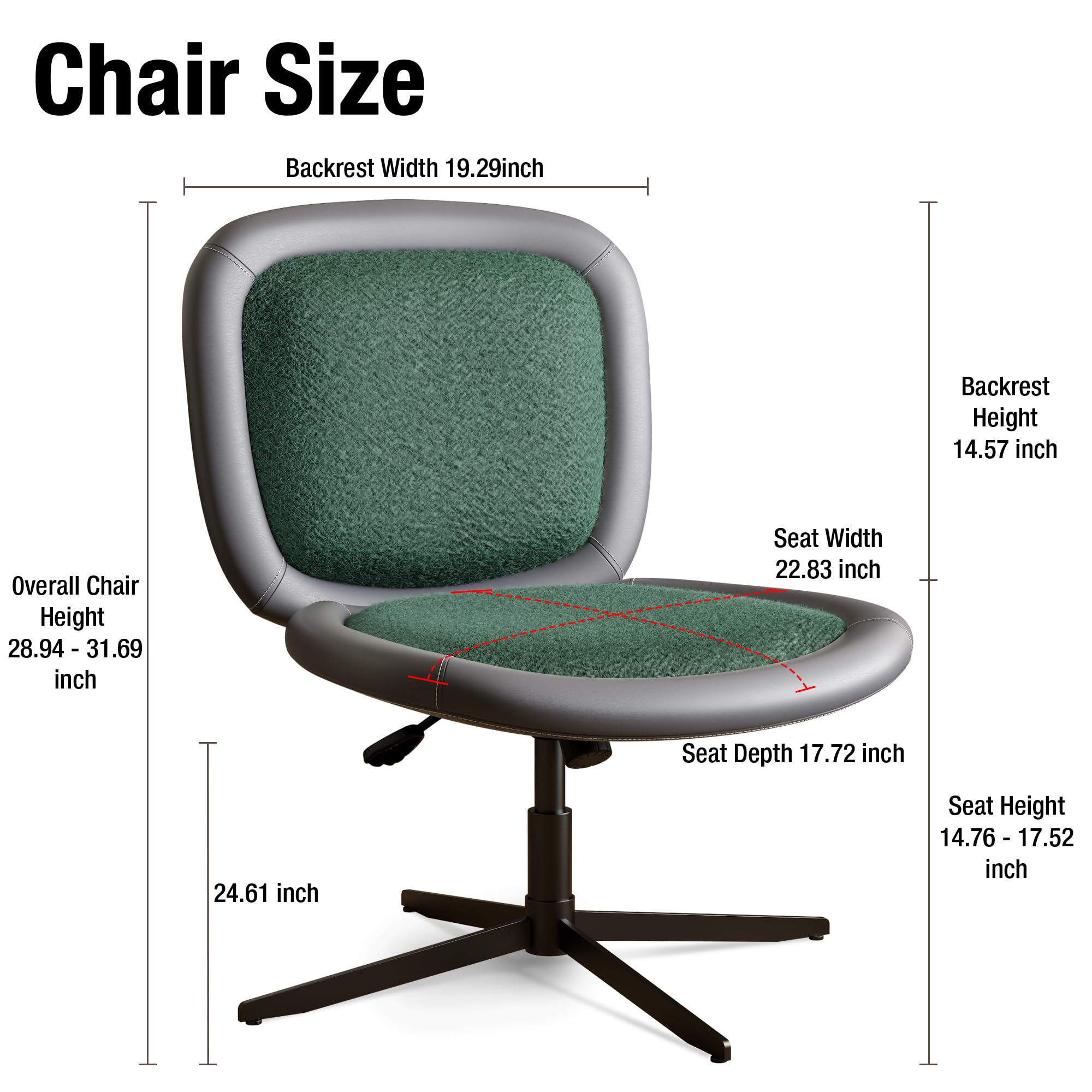 Armless Office Chair With Whee - Office Furniture And Desks avaliação e preço