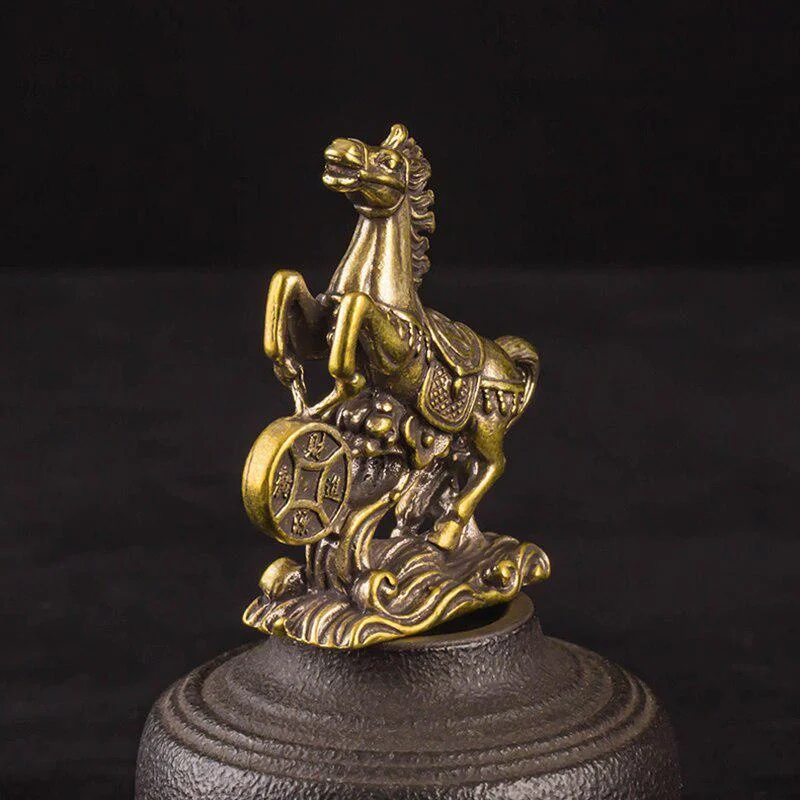 Solid Brass Zodiac Horse Statu - Office Furniture Equipment avaliação e preço
