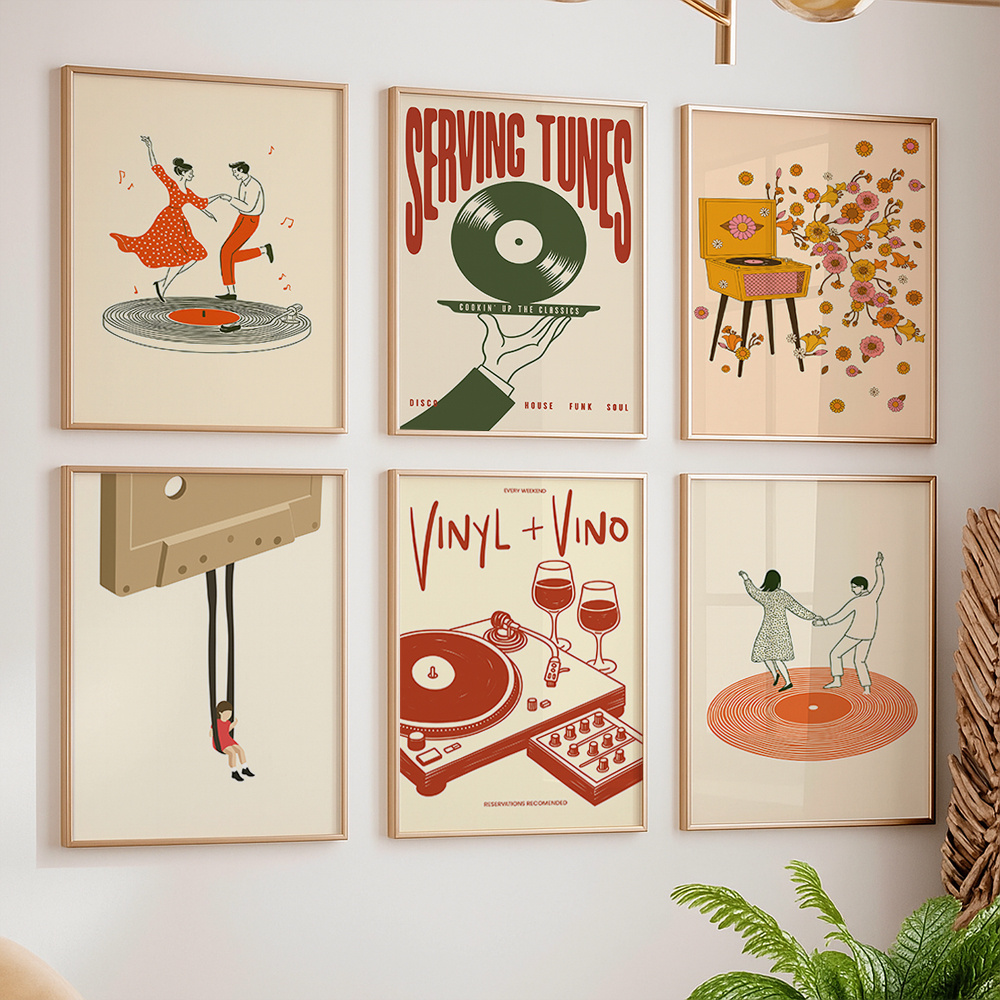 1pc Vintage Music Canvas Poste - Office Furniture Home avaliação e preço
