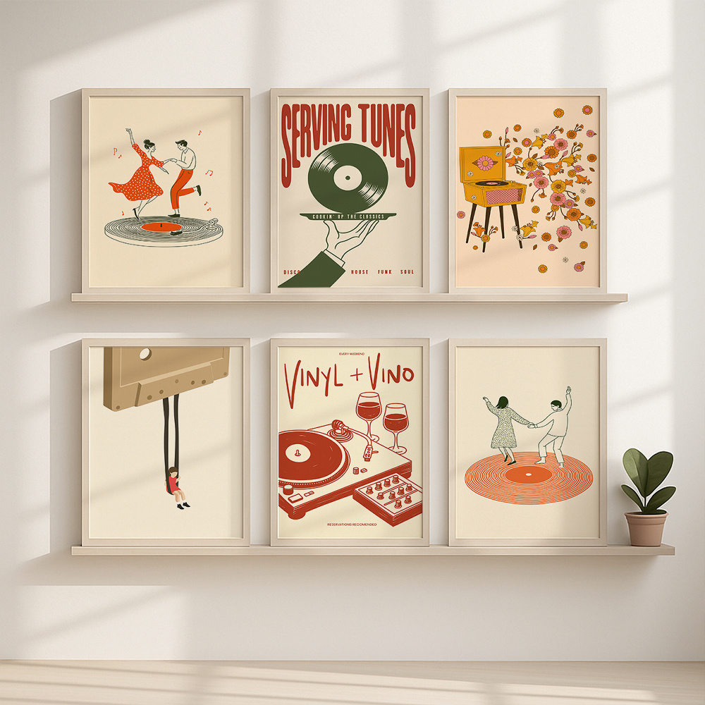 1pc Vintage Music Canvas Poste - Office Furniture Home avaliação e preço