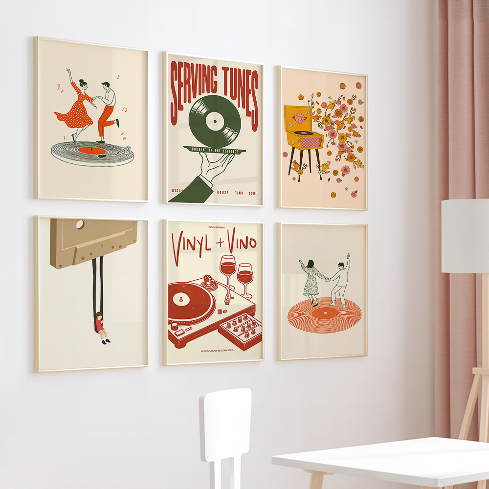 1pc Vintage Music Canvas Poste - Office Furniture Home avaliação e preço
