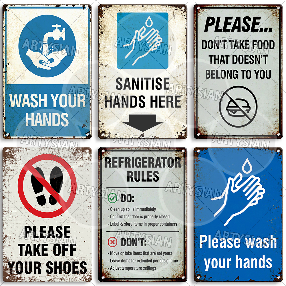 Hygiene Metal Sign No Shoes No - Office Furniture Equipment avaliação e preço