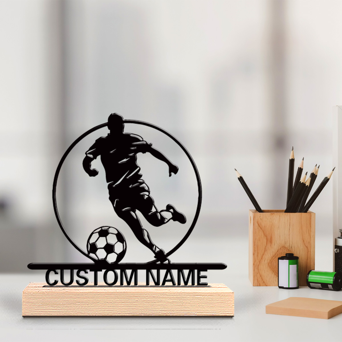 Custom Soccer Player Metal Sta - Office Furniture Home avaliação e preço