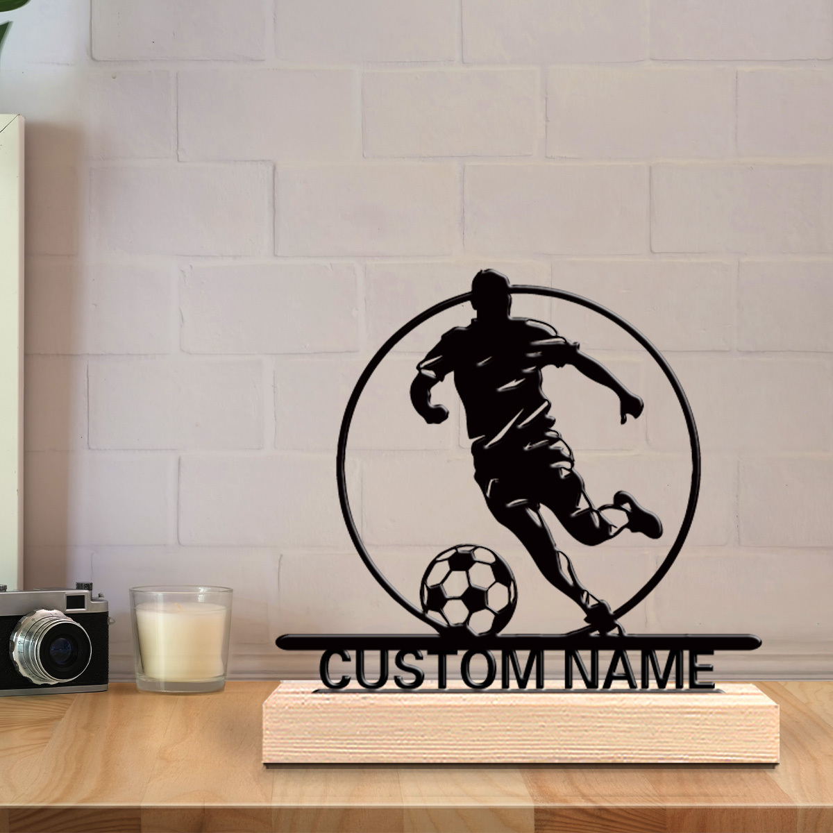 Custom Soccer Player Metal Sta - Office Furniture Home avaliação e preço