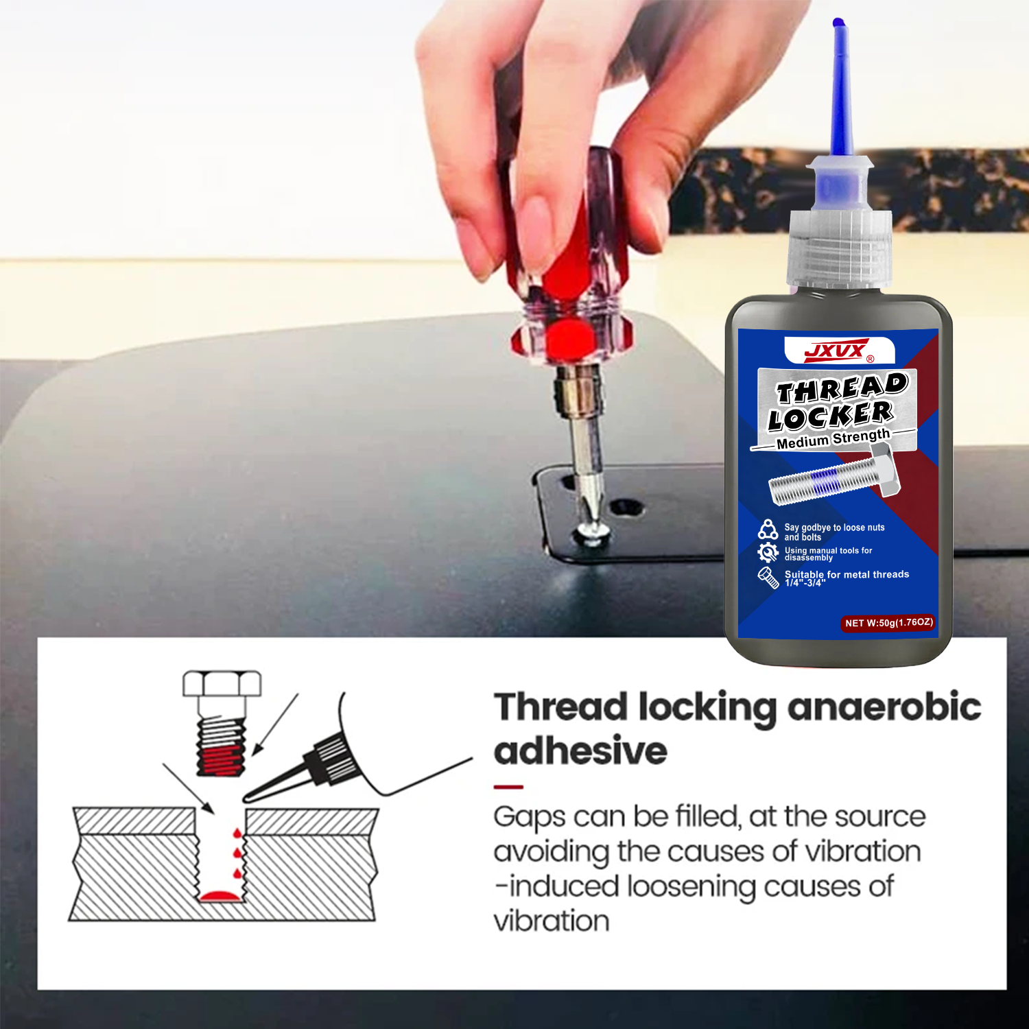 50ml Threadlocker 243 Blue Med - Locker Storage Metal avaliação e preço
