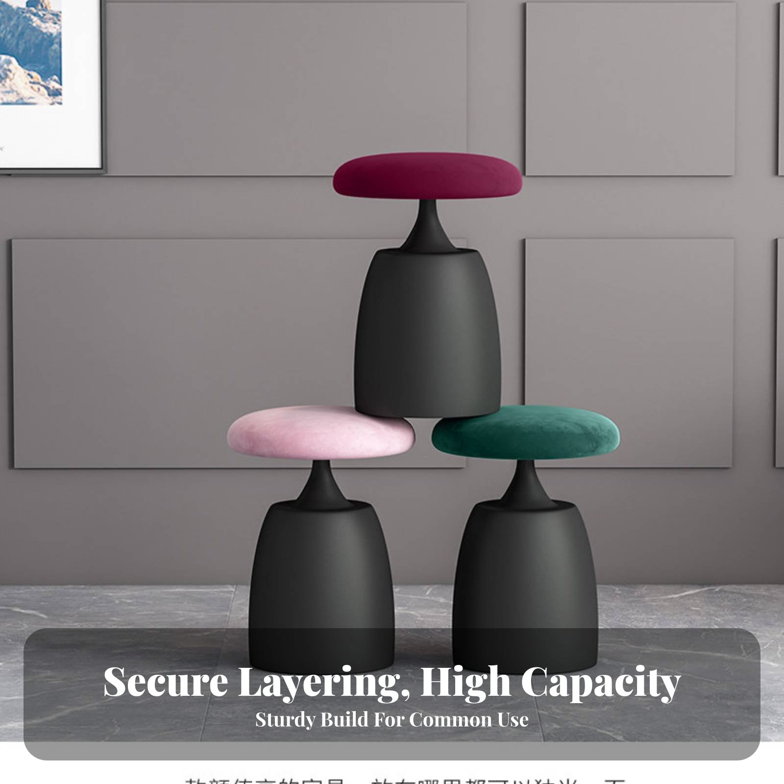Round Upholstered Pouf Light L - Office Furniture Home avaliação e preço