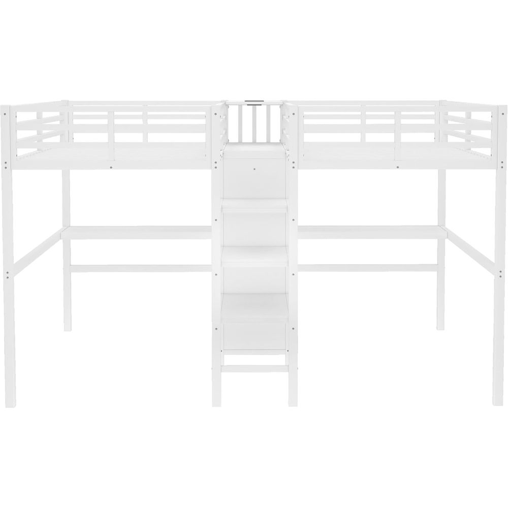Twin Size Metal Bed with Desk, - Locker Storage Metal avaliação e preço