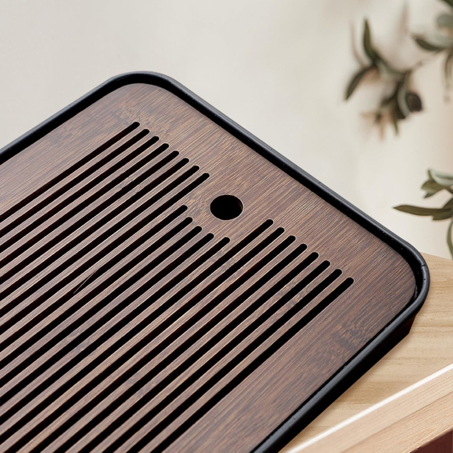 Natural Bamboo Tea Tray with H - Office Furniture Used avaliação e preço